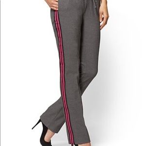 New York and Co pants with black and pink stripes